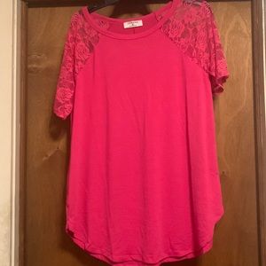 Pink lace top